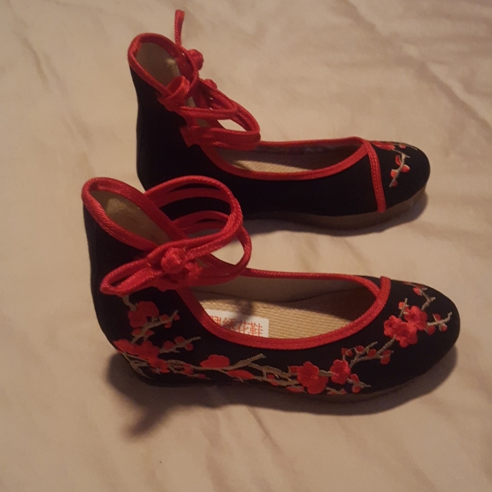 Embroidered Wedge shoe